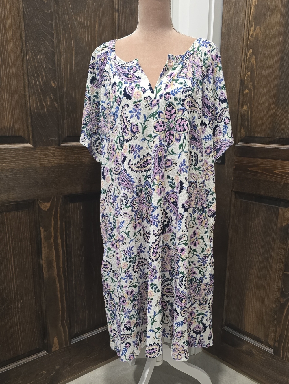 Lane Bryant Cream Paisley & Floral Dress